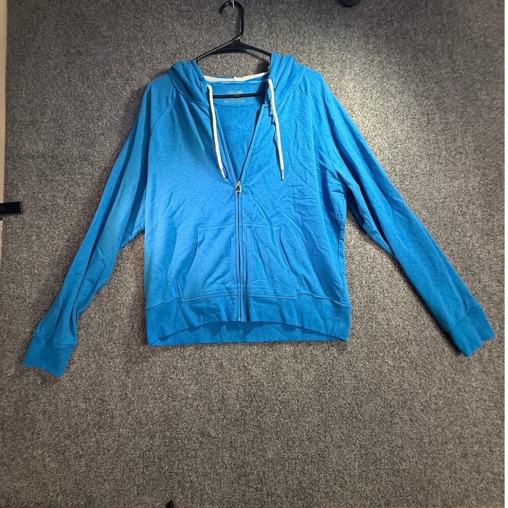 Calvin Klein Performance Women's Blue Full Zip Quick Dry Hoodie Size XL